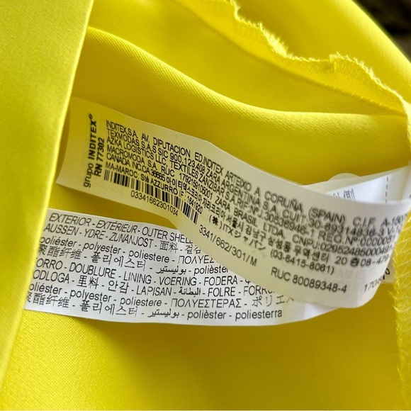 Zara Limited Edition Yellow Voluminous Mini Dress Exaggerated Ruffle Size M NWT - Picture 14 of 16